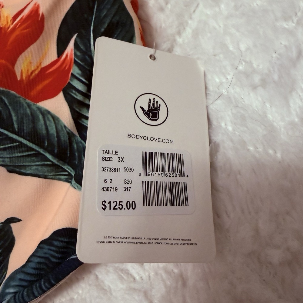 Body Glove Swimsuit Size 3X Floral Peach Two Piece Bikini Set New With Tag - Picture 6 of 9